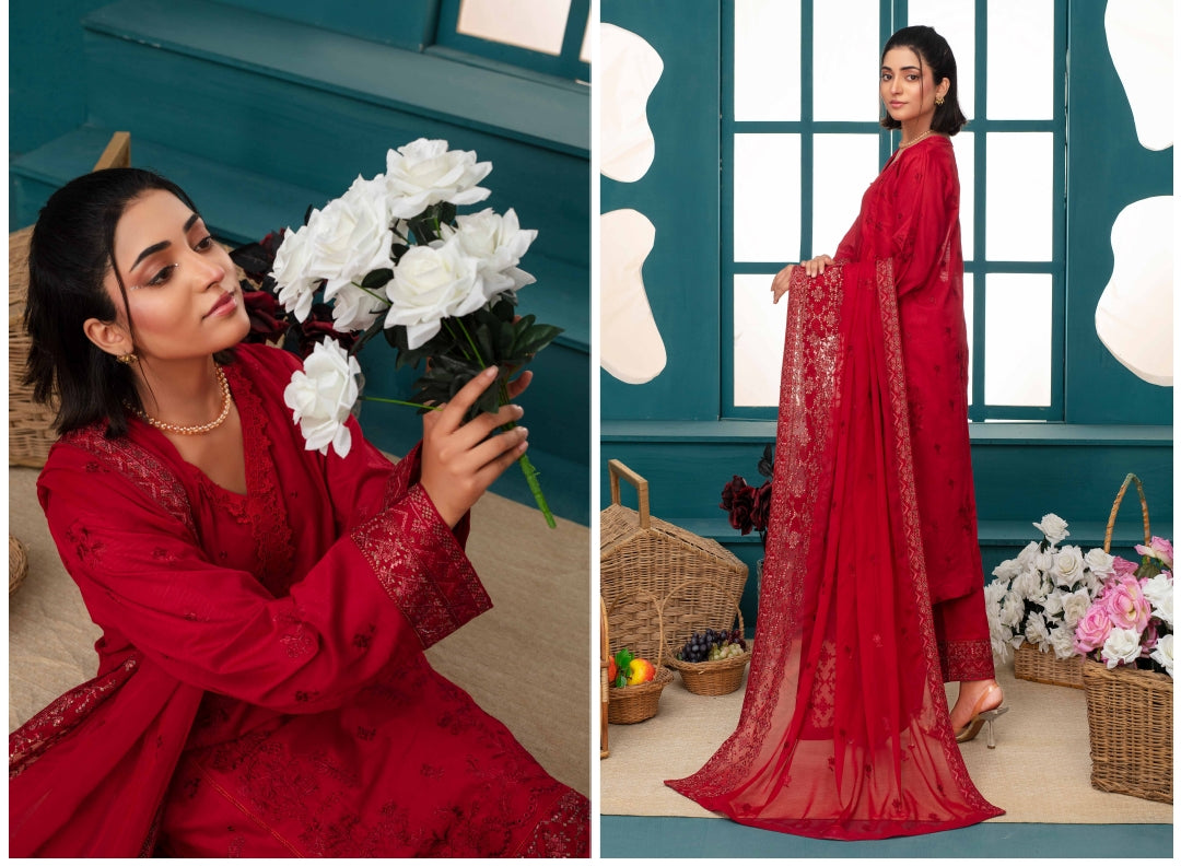 Premium Embroidered Chiffon 3 Pcs By Haya D-3