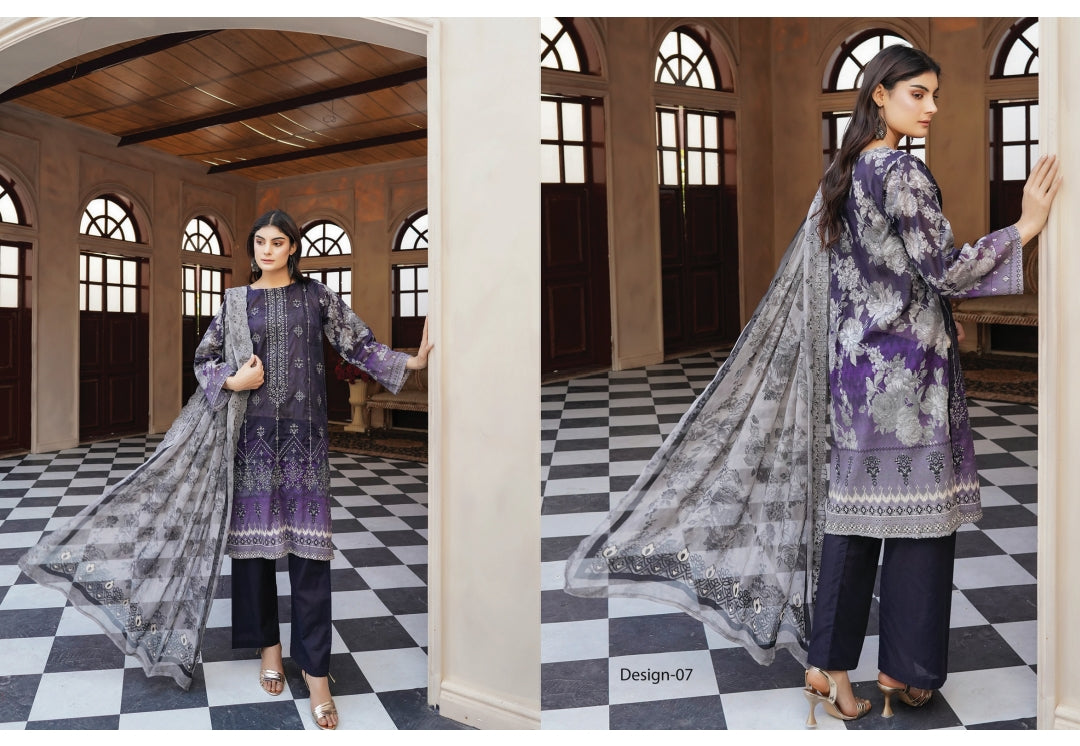 Aira Lawn By Haya (Unstitched) D-7