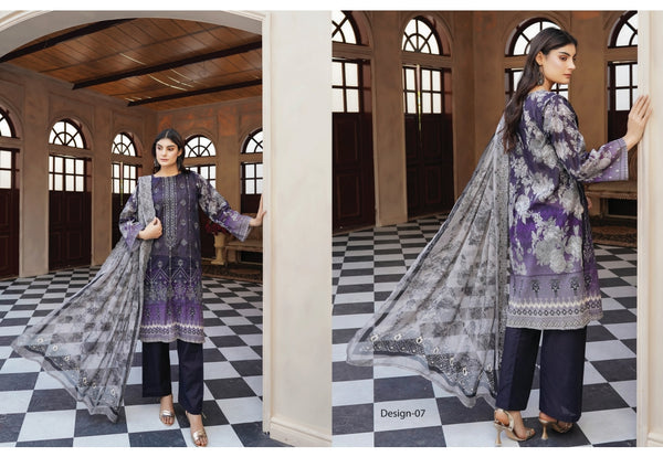 Aira Lawn By Haya (Unstitched) D-7