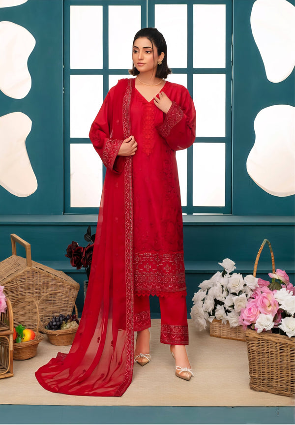 Premium Embroidered Chiffon 3 Pcs By Haya D-3