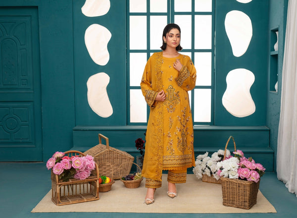Premium Embroidered Chiffon 3 Pcs By Haya D-5